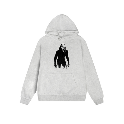 Solid Color Hoodie Scream Horror Movie Graphic Print Oversized Pullover Sweatshirt Casual Daily Streetwear Feel lives