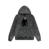 Vintage Washed Hoodie Men Women Scream Horror Movie Graphic Print Oversized Pullover Sweatshirt Streetwear Feel lives