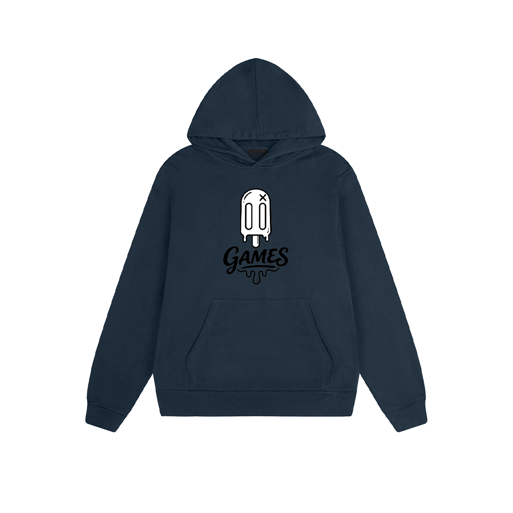 Solid Color Hoodie Games Popsicle Graphic Print Oversized Pullover Sweatshirt Casual Daily Streetwear Feel lives