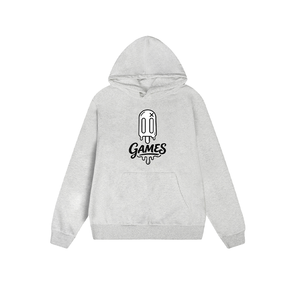 Solid Color Hoodie Games Popsicle Graphic Print Oversized Pullover Sweatshirt Casual Daily Streetwear Feel lives