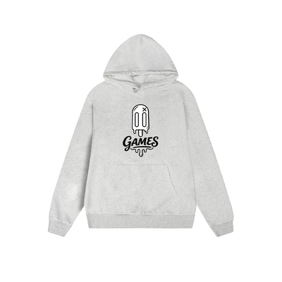 Solid Color Hoodie Games Popsicle Graphic Print Oversized Pullover Sweatshirt Casual Daily Streetwear Feel lives