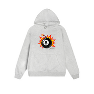 Solid Color Hoodie 8 Ball Explosion Graphic Print Oversized Pullover Sweatshirt Casual Daily Streetwear Feel lives
