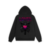 Solid Color Hoodie Lover Skeleton Heart Graphic Print Oversized Pullover Sweatshirt Casual Daily Streetwear Feel lives