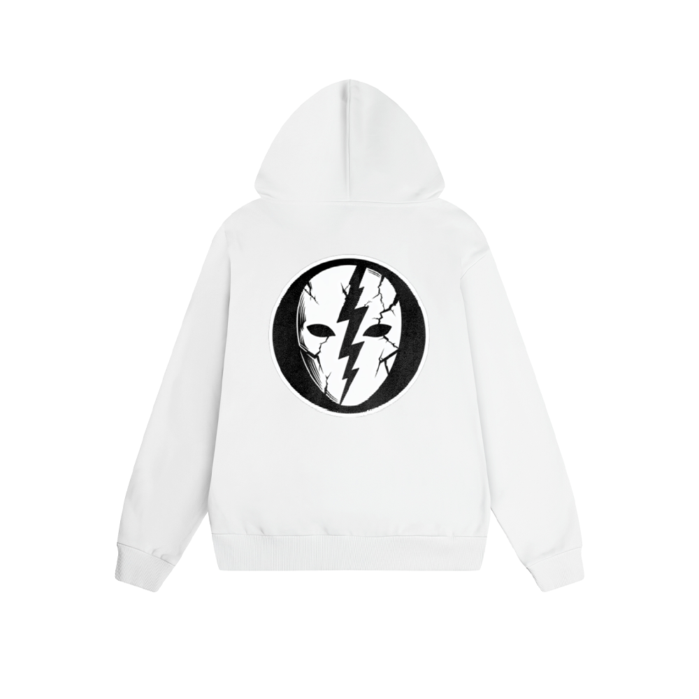 Solid Color Hoodie Skull Lightning Bolt Circle Graphic Print Oversized Pullover Sweatshirt Casual Daily Streetwear Feel lives