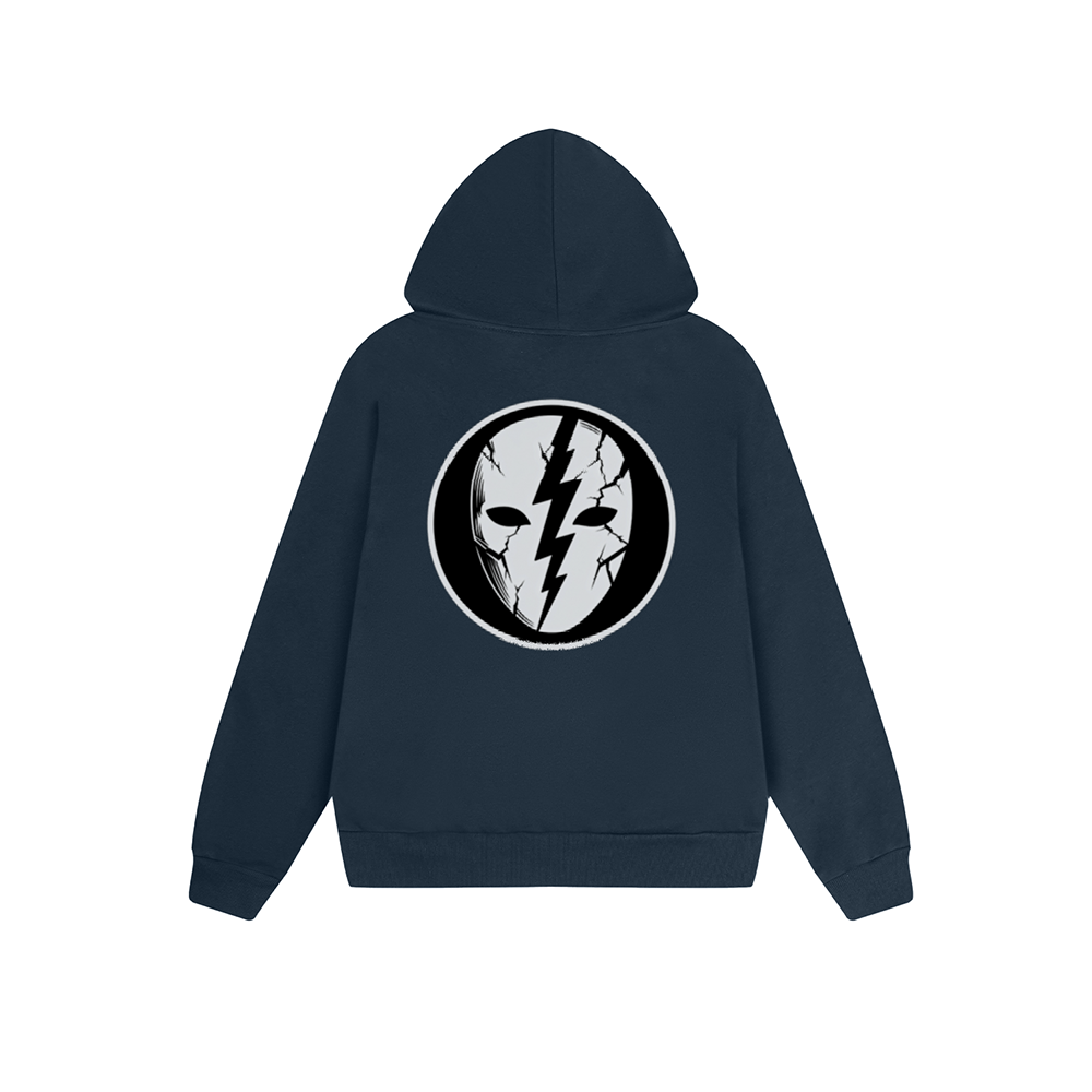 Solid Color Hoodie Skull Lightning Bolt Circle Graphic Print Oversized Pullover Sweatshirt Casual Daily Streetwear Feel lives
