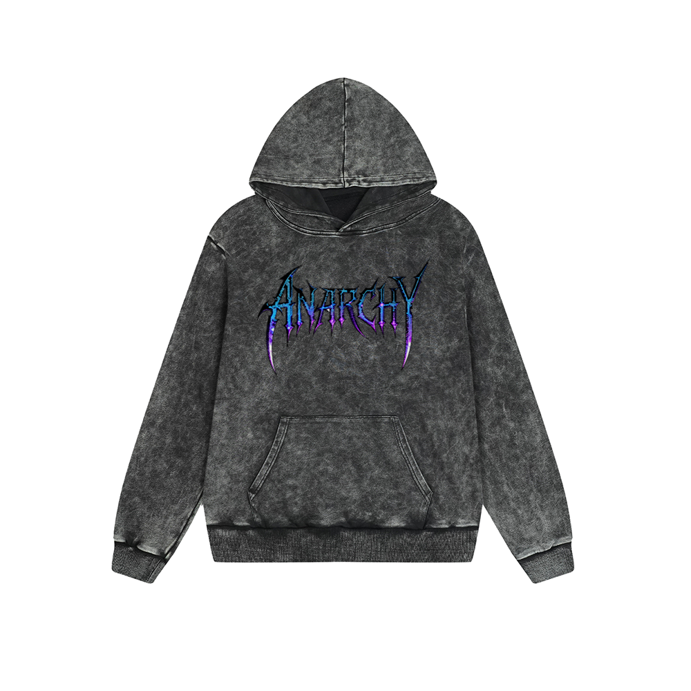 Vintage Washed Hoodie Men Women Anarchy Metal Style Graphic Print Oversized Pullover Sweatshirt Streetwear Feel lives