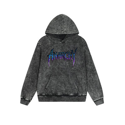 Vintage Washed Hoodie Men Women Anarchy Metal Style Graphic Print Oversized Pullover Sweatshirt Streetwear Feel lives