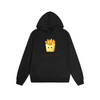 Solid Color Hoodie Cute French Fries Cartoon Graphic Print Oversized Pullover Sweatshirt Casual Daily Streetwear Feel lives