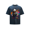 Solid Color T-Shirt Panda Headphones Graffiti Colorful Splash Street Art Cartoon Graphic Print Casual Daily Streetwear Feel lives
