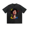 Solid Color T-Shirt Colorful Portrait Art Woman Face Graphic Print Casual Daily Streetwear Feel lives