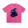 Solid Color T-Shirt Mysterious Raven Wizard Hat Gothic Graphic Print Casual Daily Streetwear Feel lives