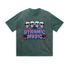 Vintage Washed T-Shirt Dynamic Music Skull DJ Graphic Print Casual Daily Streetwear Feel lives