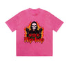 Vintage Washed T-Shirt Hip Hop Skull Rose Flame Graphic Print Casual Daily Streetwear Feel lives