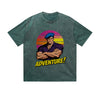 Vintage Washed T-Shirt Adventure Retro Sunset Character Graphic Print Casual Daily Streetwear Feel lives