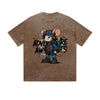 Vintage Washed T-Shirt Adventure Mouse Explorer Cartoon Graphic Print Casual Daily Streetwear Feel lives