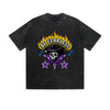 Vintage Washed T-Shirt Be Fearless Skull Flame Graphic Print Casual Daily Streetwear Feel lives