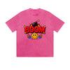 Vintage Washed T-Shirt Boom Smiley Face Bomb Graphic Print Casual Daily Streetwear Feel lives