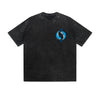 Vintage Washed T-Shirt Yin Yang Dolphin Graphic Print Casual Daily Streetwear Feel lives