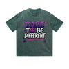 Vintage Washed T-Shirt Dare To Be Different Graffiti Graphic Print Casual Daily Streetwear Feel lives