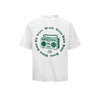 Solid Color T-Shirt Brave Boombox Retro Radio Circle Text Graphic Print Casual Daily Streetwear Feel lives