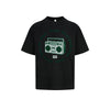 Solid Color T-Shirt Brave Boombox Retro Radio Circle Text Graphic Print Casual Daily Streetwear Feel lives