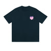 Solid Color T-Shirt Love Checkered Heart Purple 3D Text Sparkle Graphic Print Casual Daily Streetwear Feel lives