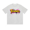 Solid Color T-Shirt Forever Colorful Drip Graffiti Text Graphic Print Casual Daily Streetwear Feel lives
