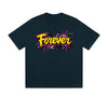 Solid Color T-Shirt Forever Colorful Drip Graffiti Text Graphic Print Casual Daily Streetwear Feel lives