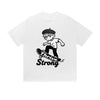 Solid Color T-Shirt Thrive Strong Skateboard Boy Motivational Text Graphic Print Casual Daily Streetwear Feel lives