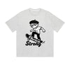 Solid Color T-Shirt Thrive Strong Skateboard Boy Motivational Text Graphic Print Casual Daily Streetwear Feel lives