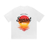 Solid Color T-Shirt Chillout Sunset Ibiza Beach Ocean Text Graphic Print Casual Daily Streetwear Feel lives