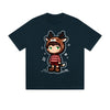 Einfarbiges T-Shirt Süßes Kind Reh Kostüm Gestreiftes Outfit Kawaii Cartoon Grafikdruck Lässige Alltagsmode Straßenbekleidung Feel lives