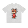 Einfarbiges T-Shirt Süßes Kind Reh Kostüm Gestreiftes Outfit Kawaii Cartoon Grafikdruck Lässige Alltagsmode Straßenbekleidung Feel lives