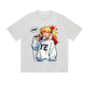 Solid Color T-Shirt Good Anime Girl Singing Microphone YE Hoodie Cartoon Graphic Print Casual Daily Streetwear Feel lives