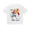 Solid Color T-Shirt Good Anime Girl Singing Microphone YE Hoodie Cartoon Graphic Print Casual Daily Streetwear Feel lives