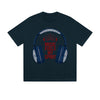 Solid Color T-Shirt Music Fuels My Spirit Headphone Motivational Text Graphic Print Casual Daily Streetwear Feel lives