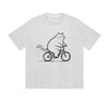 Solid Color T-Shirt Fat Cat Riding Bicycle Sketch Art Funny Cartoon Graphic Print Casual Daily Streetwear Feel lives