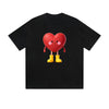Solid Color T-Shirt Cute Heart Character Yellow Boots 3D Cartoon Graphic Print Casual Daily Streetwear Feel lives