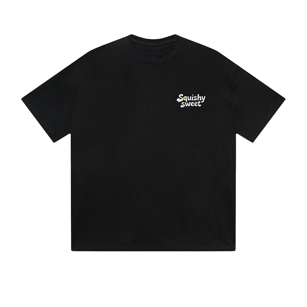 Solid Color T-Shirt Squishy Sweet Egg Cute Text Graphic Print Casual Daily Streetwear Feel lives