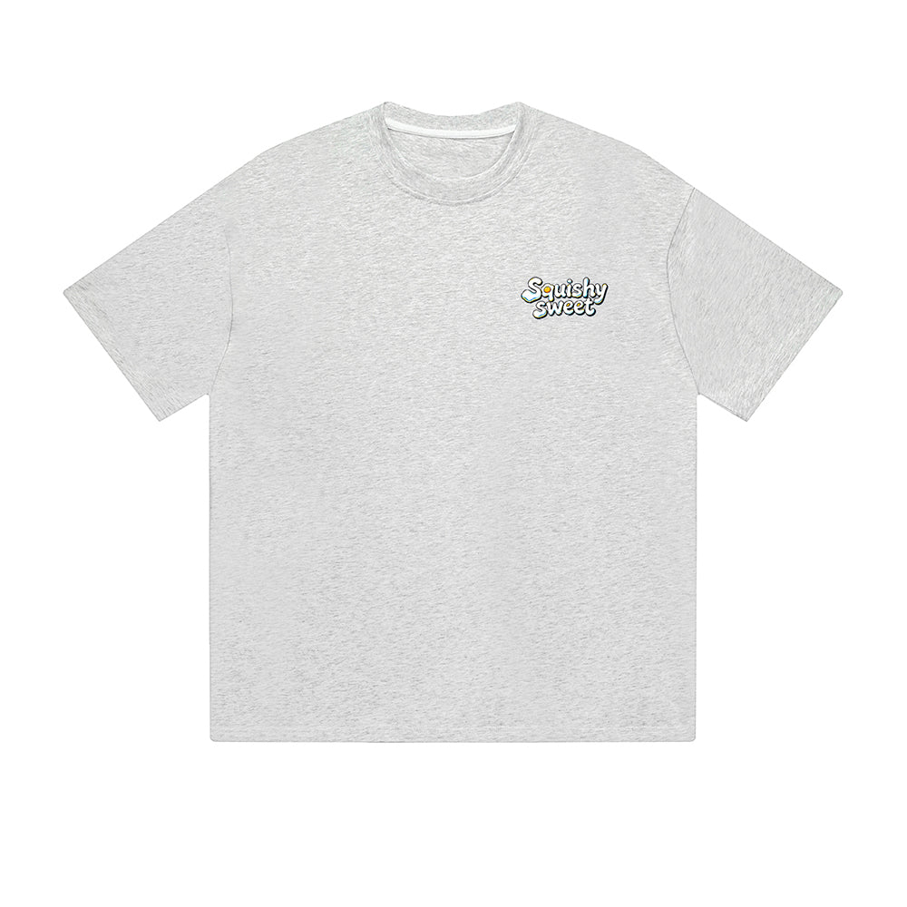 Solid Color T-Shirt Squishy Sweet Egg Cute Text Graphic Print Casual Daily Streetwear Feel lives