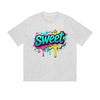 Solid Color T-Shirt Sweet Colorful Drip Graffiti Text Graphic Print Casual Daily Streetwear Feel lives