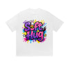 Solid Color T-Shirt Soft Hug Bunny Colorful Graffiti Text Cartoon Graphic Print Casual Daily Streetwear Feel lives