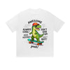 Solid Color T-Shirt Awesome Dinosaur Skateboard Motivational Text Cartoon Graphic Print Casual Daily Streetwear Feel lives