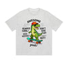 Solid Color T-Shirt Awesome Dinosaur Skateboard Motivational Text Cartoon Graphic Print Casual Daily Streetwear Feel lives