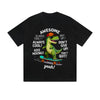 Solid Color T-Shirt Awesome Dinosaur Skateboard Motivational Text Cartoon Graphic Print Casual Daily Streetwear Feel lives