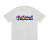 T-shirt uni Unruly Outlawed, imprimé graphique graffiti coloré, style streetwear décontracté.