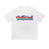 T-shirt uni Unruly Outlawed, imprimé graphique graffiti coloré, style streetwear décontracté.