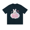 Solid Color T-Shirt Hi Bunny Fluffy Cute Kawaii 3D Cartoon Graphic Print Casual Daily Streetwear Feel lives
