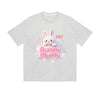 Solid Color T-Shirt Hi Bunny Fluffy Cute Kawaii 3D Cartoon Graphic Print Casual Daily Streetwear Feel lives