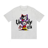 Solid Color T-Shirt Unruly Cat Skull Rules Nah Street Cartoon Graphic Print Casual Daily Streetwear Feel lives